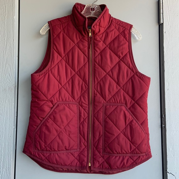 J. Crew Jackets & Blazers - J Crew Mercantile Quilted Vest Maroon Size Medium